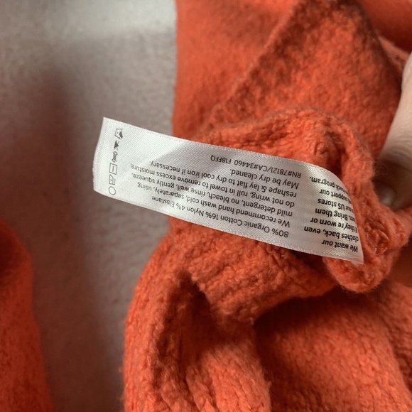 Eileen Fisher Orange Organic Cotton Cozy Sweater‎ Missing Size Tag (M) 8258 - Picture 3 of 7